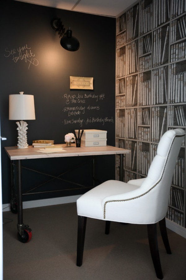 traditionalhomeofficechalkboardpaintwall