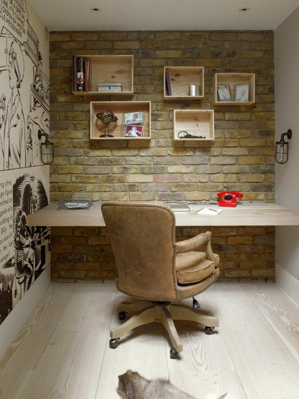 transitionalhomeofficebrickwalldesign