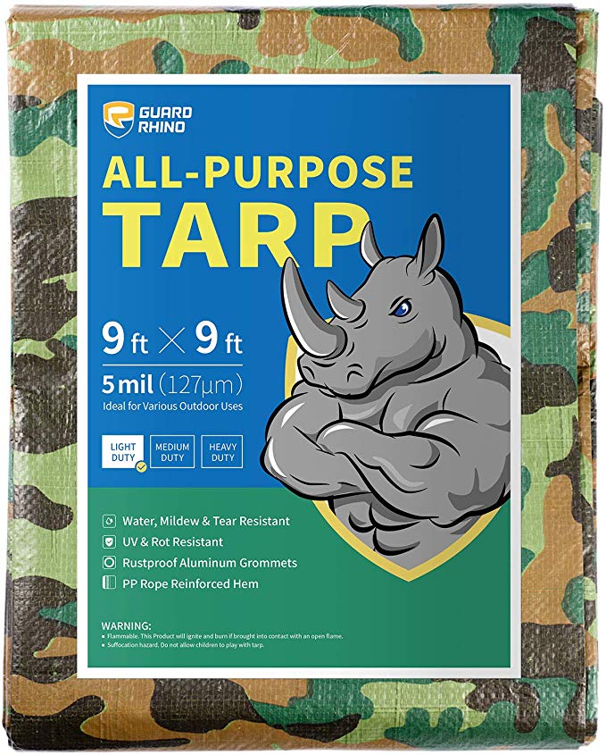 Top 10 Camo tarps - GUARD RHINO Camouflage Tarp 9x9